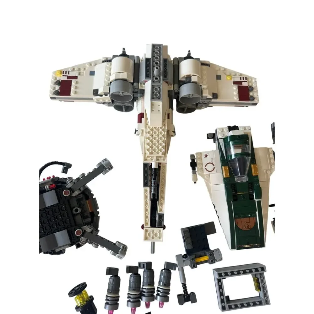 Lot of LEGO Star Wars Ships Incomplete A-Wing/Starfighter/Spider Tank AS IS
